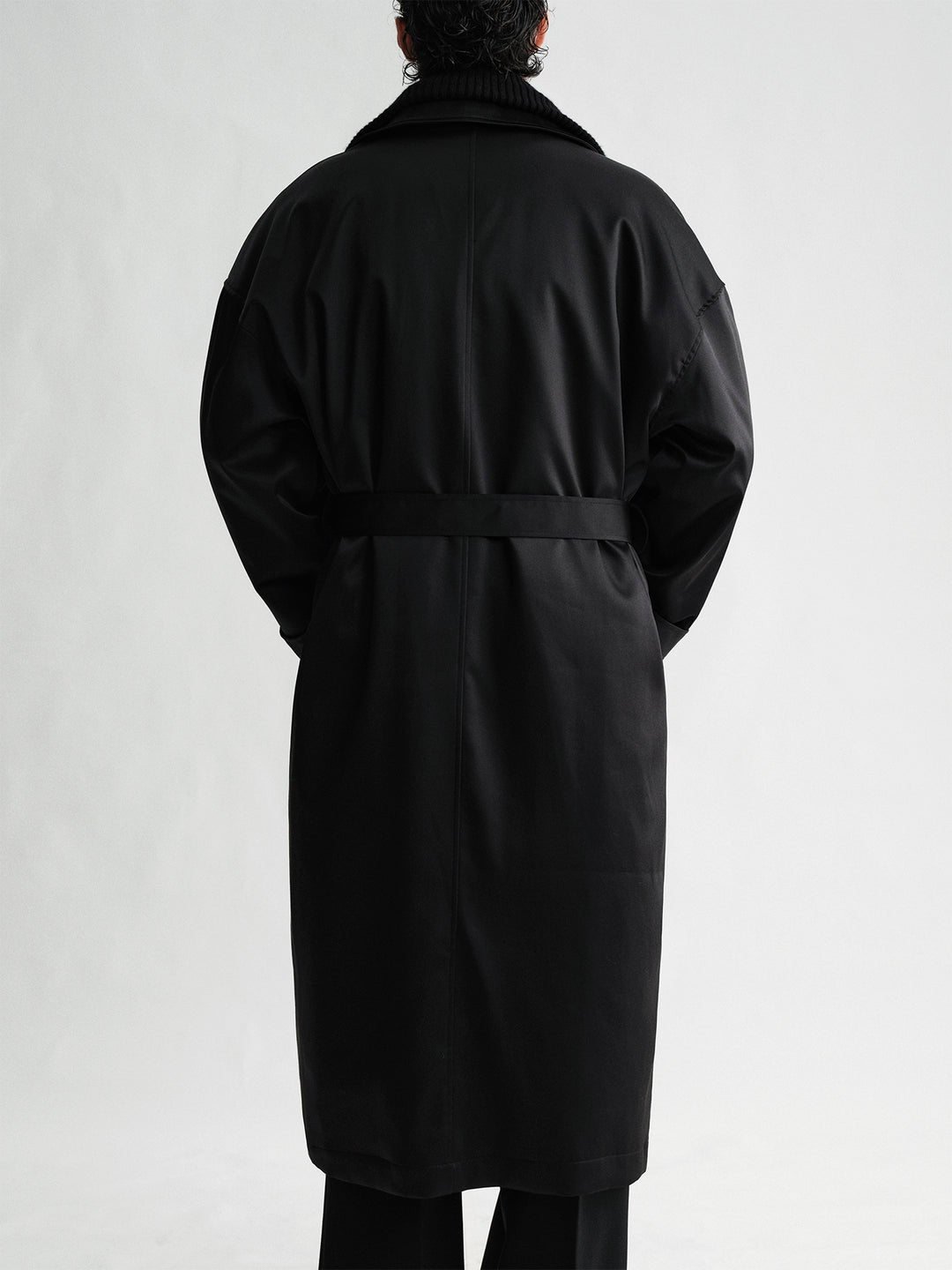 Long Windbreaker Coat With A Slightly Glossy Detachable Padded Liner