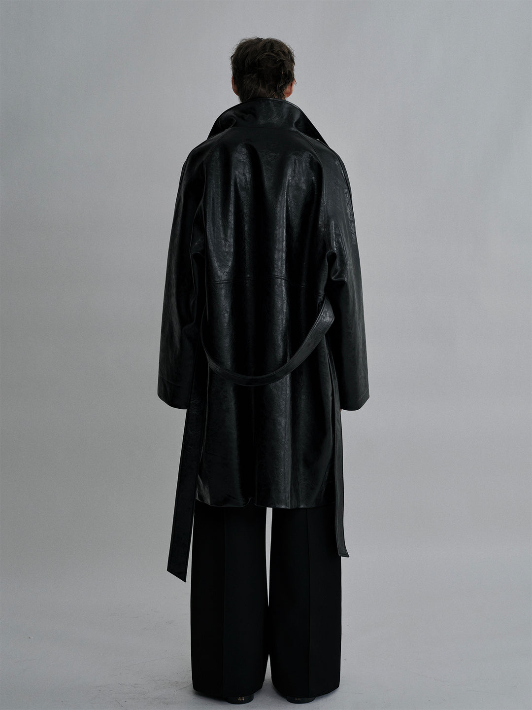 Oversized Longline Artificial Waxed Leather Killer Coat