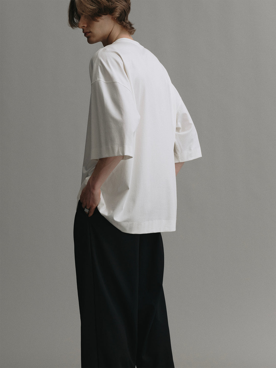 Oversized T-shirt Made Of Pima Cotton Lycra And Mulberry Silk