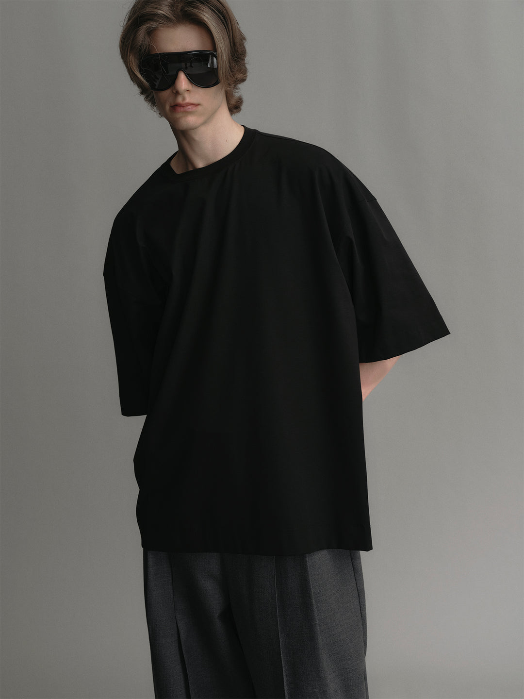 Oversized T-shirt Made Of Pima Cotton Lycra And Mulberry Silk