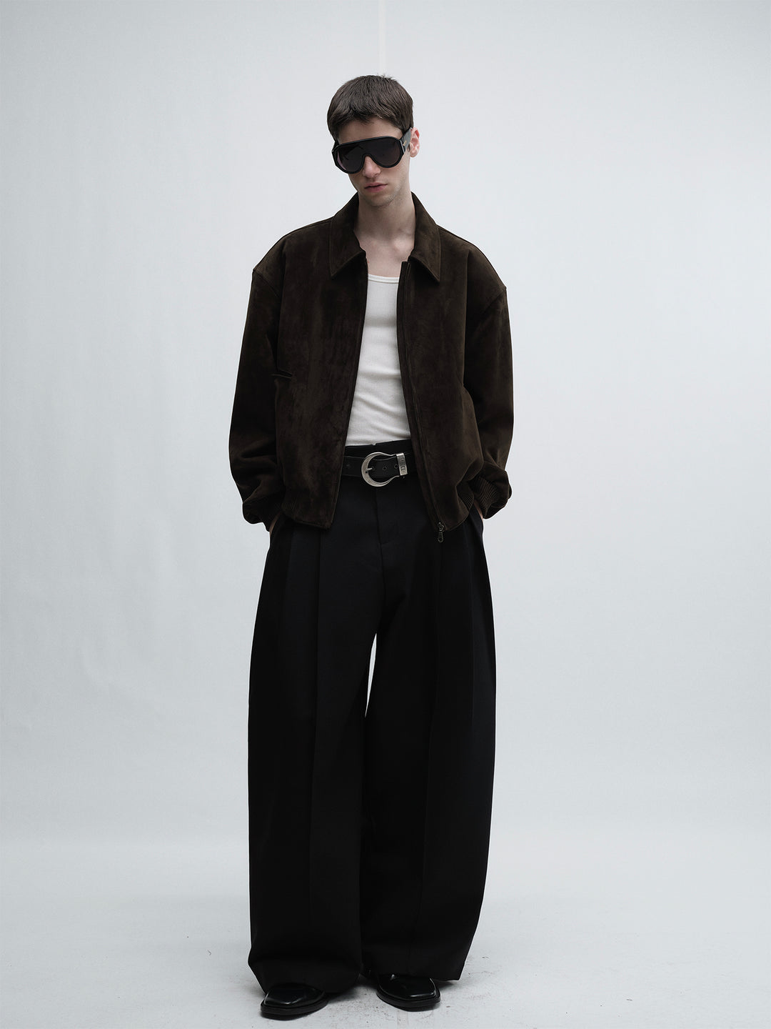 Suede Sheepskin Leather Vintage Brown Jacket Coat