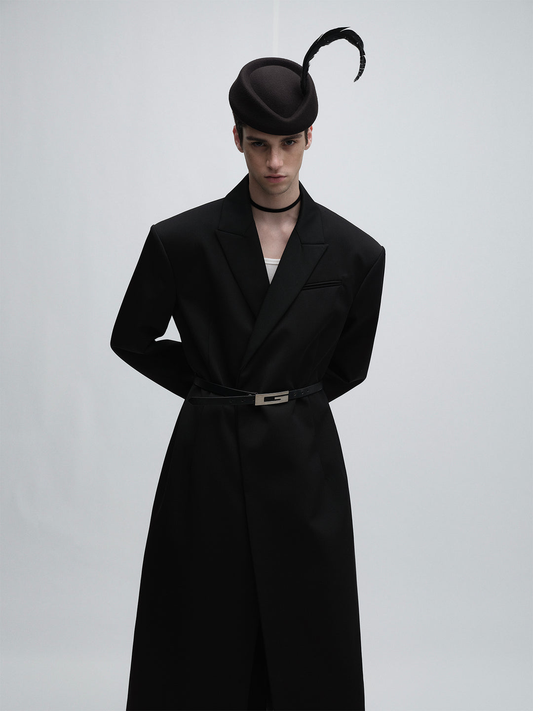 Minimalist Long Wool Blazer Coat