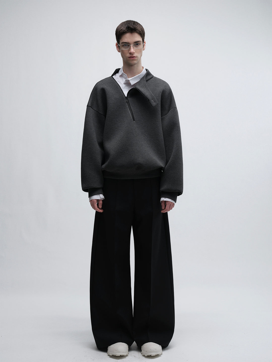 Slant zipper Design Pullover Hoodie