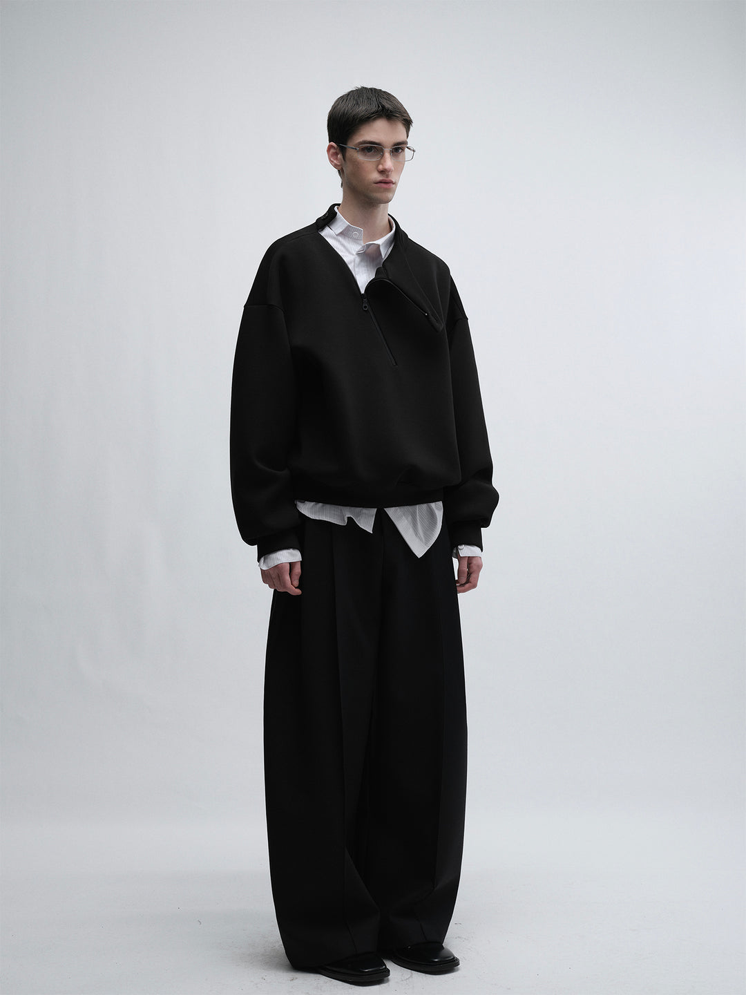 Slant zipper Design Pullover Hoodie