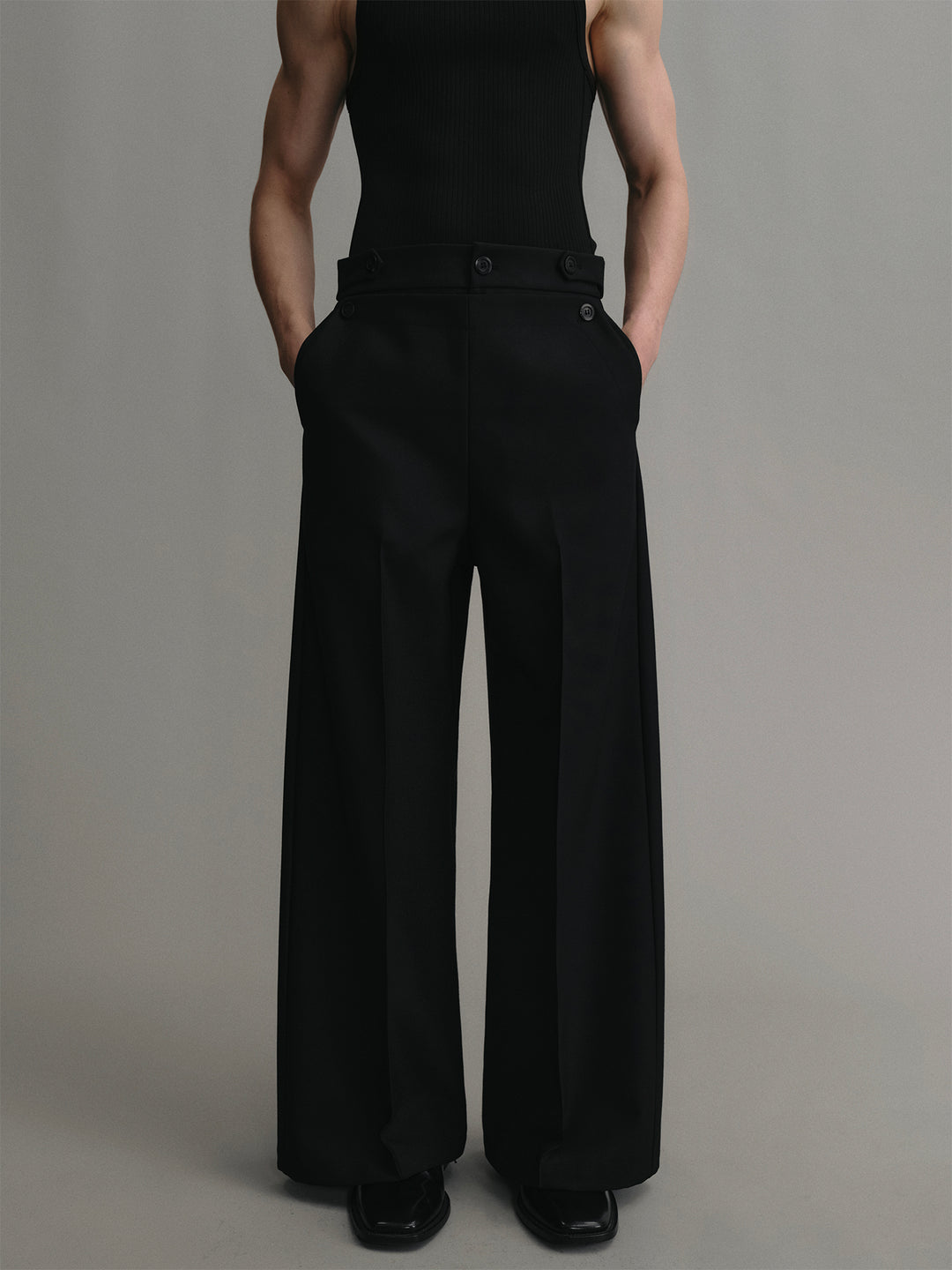 High-waisted Wool Wide-leg Sailor Trousers