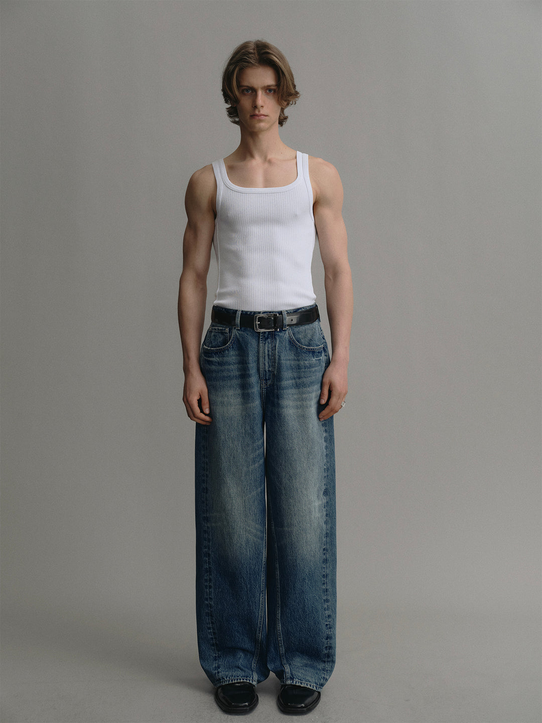 Crew Neck Slim Ribbed Knit Tank Top