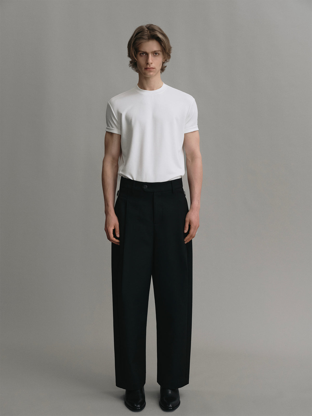 Modal crew neck regular shoulder t shirt