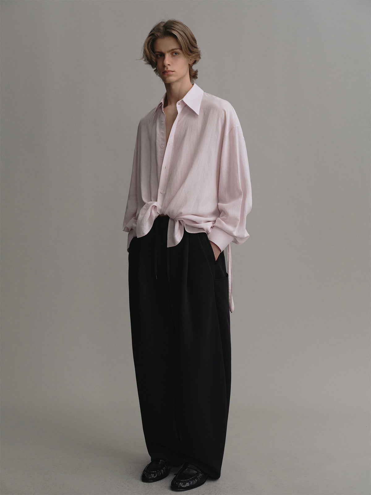 Loose cocoon   shaped deconstructed sweatpant