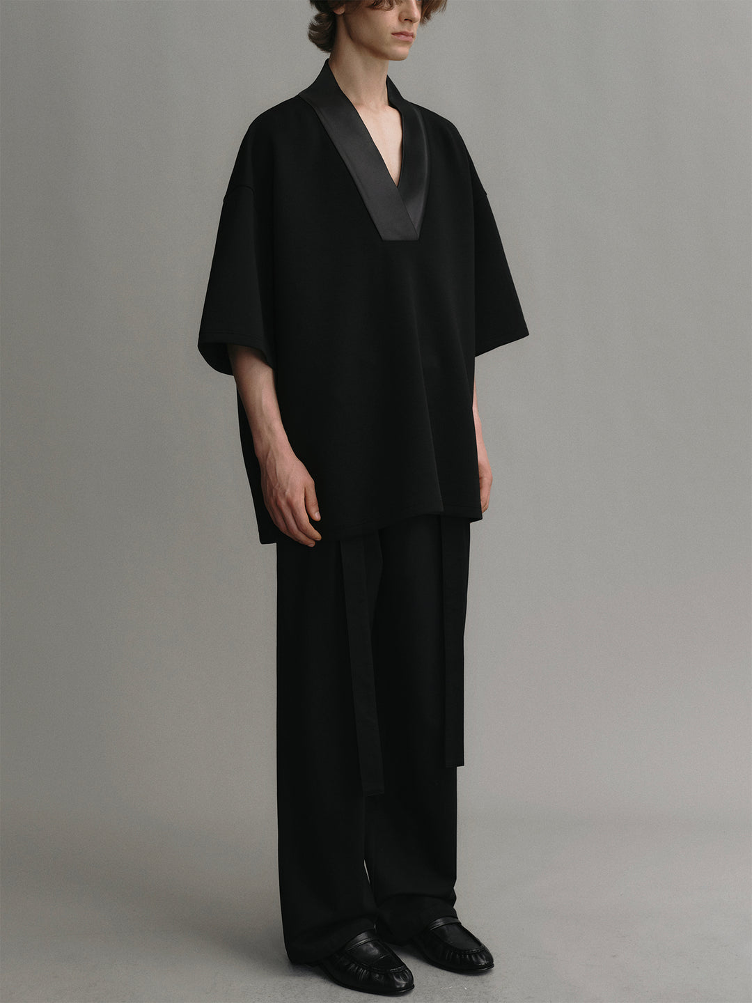 Wide-leg Wool Trousers With Australian Wool Belt Design