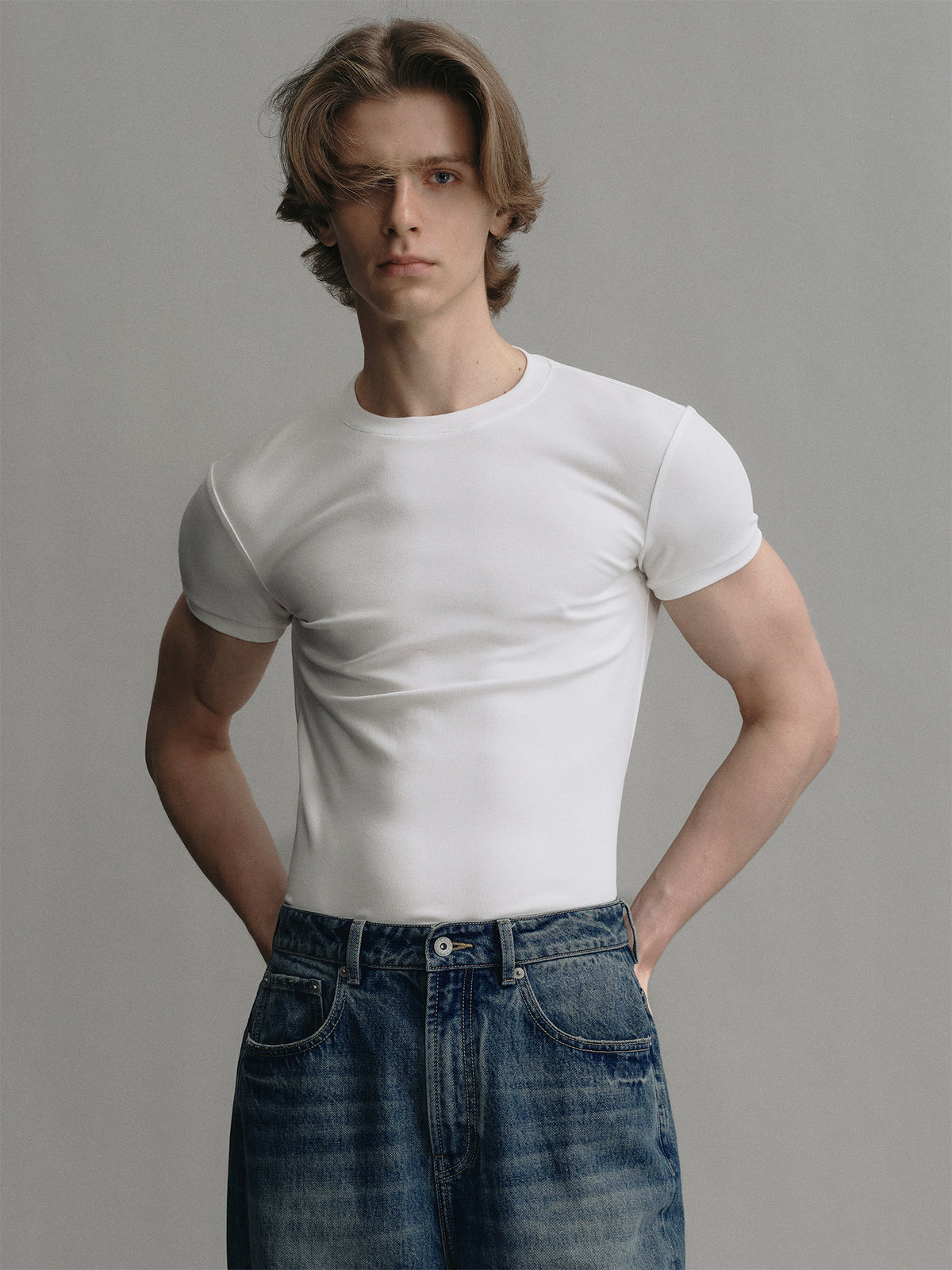 Classic slim fit stretch t shirt with lyocell fabric