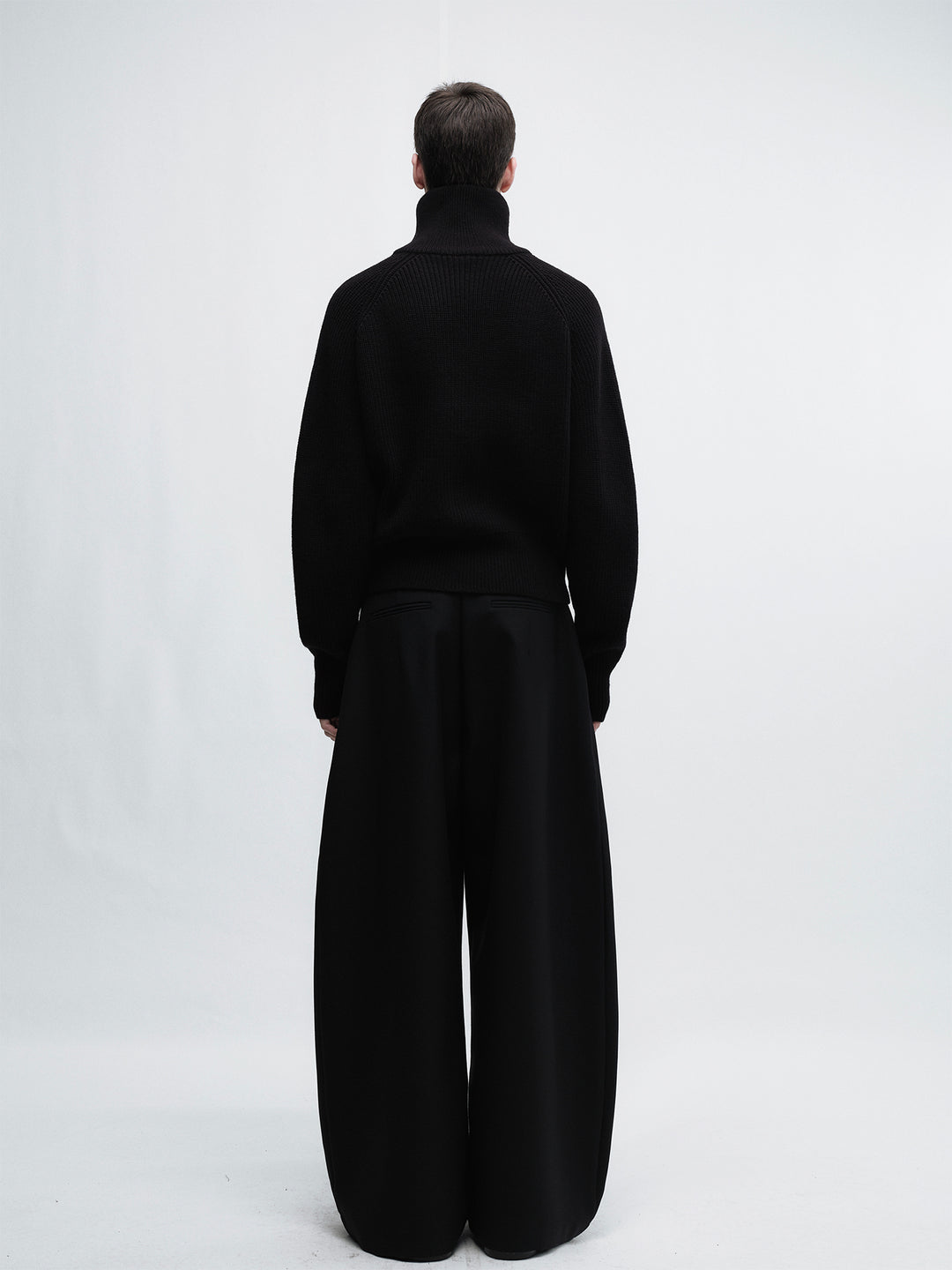 Stand-Up Collar Sweater With Zip