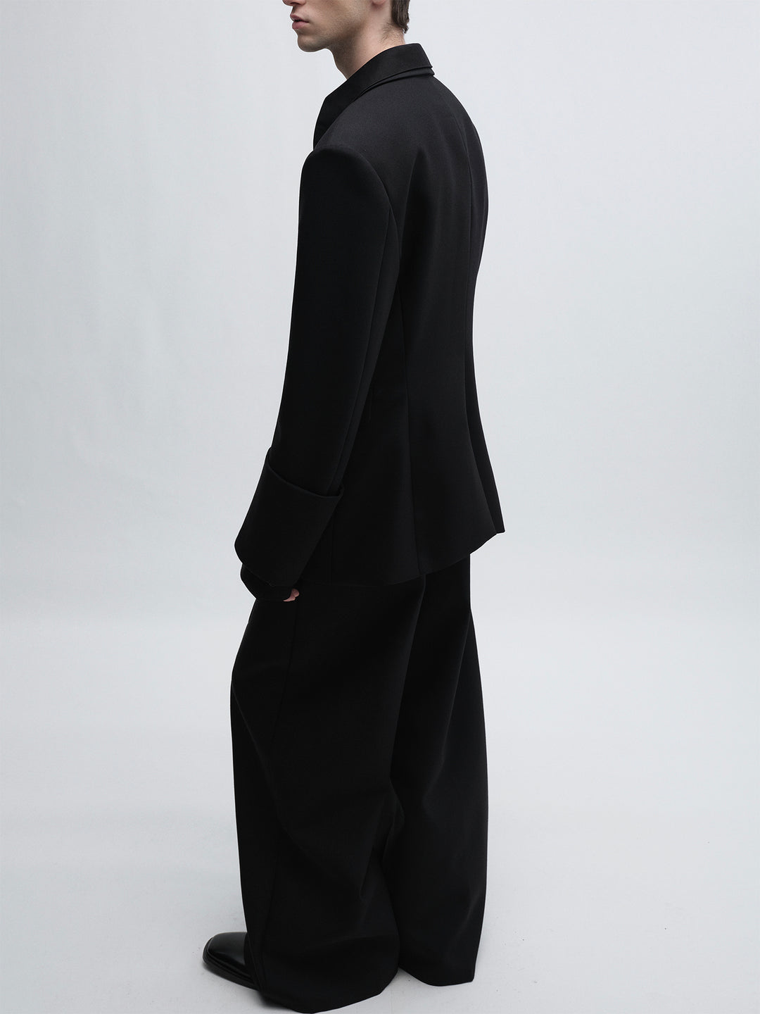 Woolen High-Waisted Wide-Leg Pants